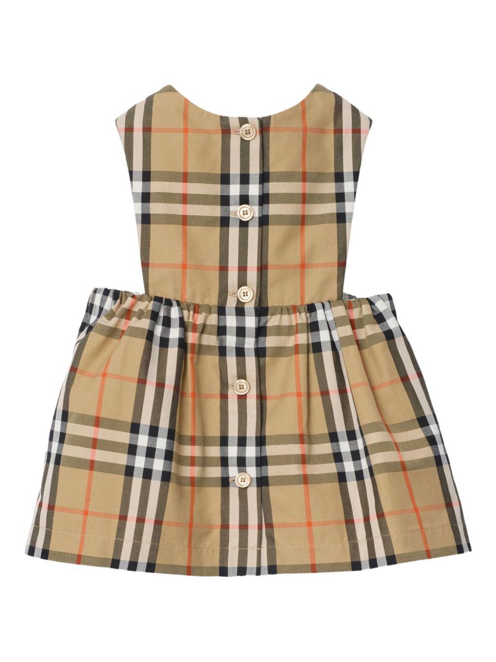 Abito per neonata Burberry Kids beige con motivo Check Vintage 8117967 B9368 BURBERRY KIDS 