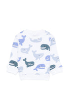 Felpa per neonato Stella McCartney Kids bianca con stampa balene all-over TY4550 Z3567 100MC STELLA McCARTNEY KIDS 