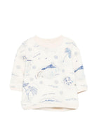 Felpa per neonato Bonpoint bianco con stampa grafica all-over S06YSWK00003 615 BONPOINT KIDS 