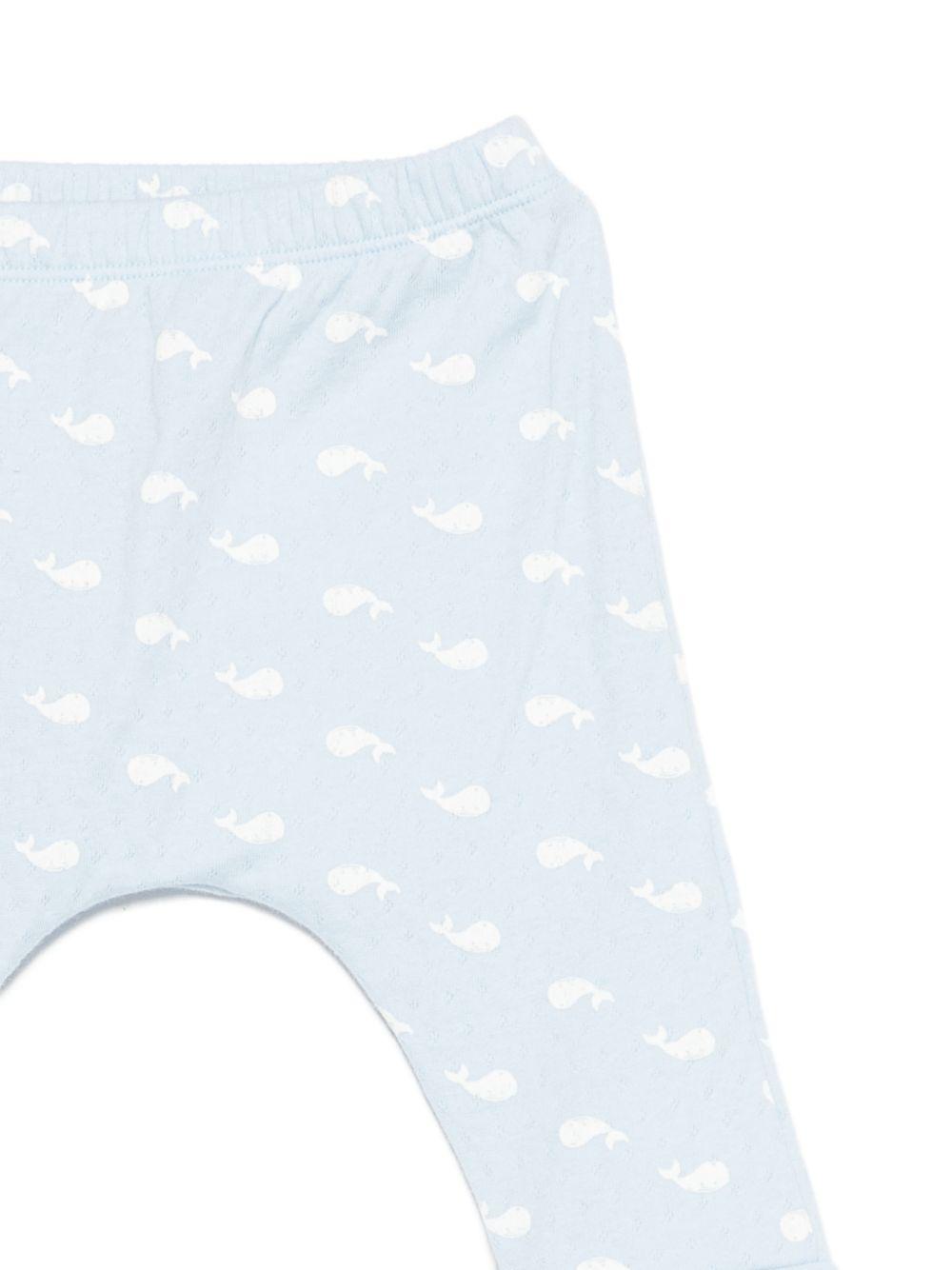 Set t-shirt e pantaloni per neonato Petit Bateau azzurro con stampa balene all-over A0FQW 01 PETIT BATEAU KIDS 