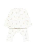 Set t-shirt e pantaloni per neonati Petit Bateau bianco con stampa orsetto all-over A0FQY 01 PETIT BATEAU KIDS 