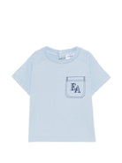 T-shirt per neonato Emporio Armani Kids azzurra con taschino sul petto EB001083 AF21820 U9360 EMPORIO ARMANI KIDS 