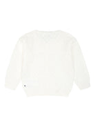 Cardigan per neonata Molo bianco in maglia con scollo rotondo 4S25K303 5474 MOLO 