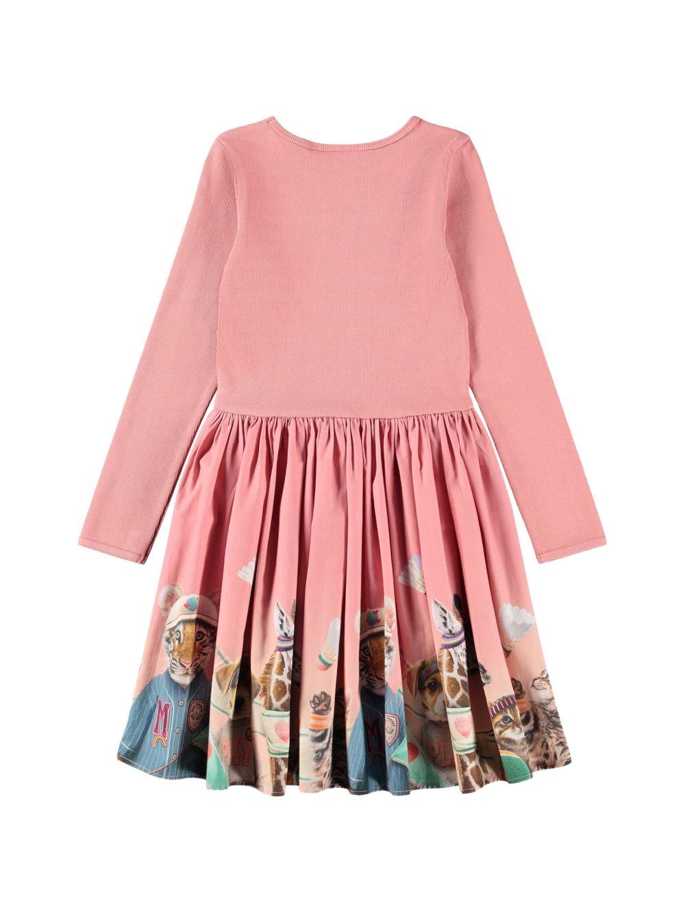 Abito per bambina Molo Kids rosa con stampa grafica animali 2W26E203 5802 MOLO KIDS 