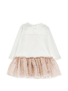 Abito per neonata Monnalisa Kids bianco con stampa grafica animalier 39H900 8002 0180 MONNALISA KIDS 