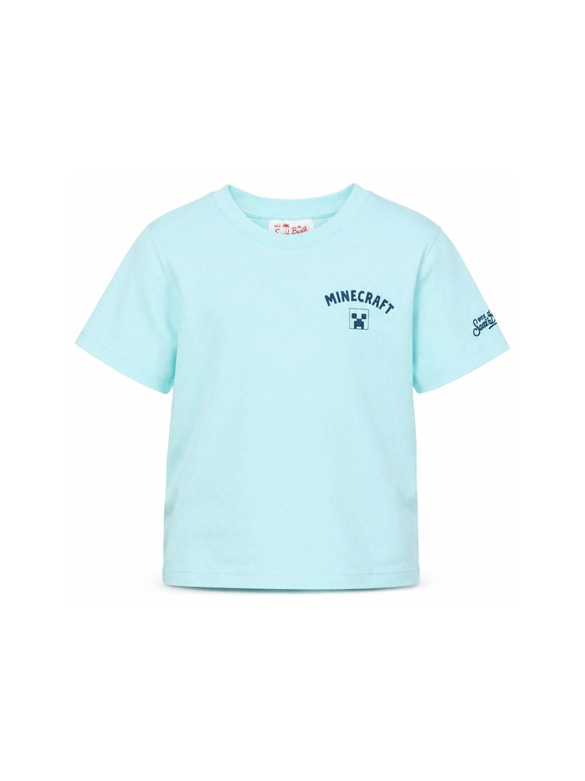 T-shirt per bambino MC2 Saint Barth Kids azzurra con stampa grafica sul retro PRL0001 03966L MC2 ST. BARTH KIDS 