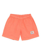 Shorts per bambino Bobo Choses Similing arancione con logo applicato B125AC059 611 BOBO CHOSES 
