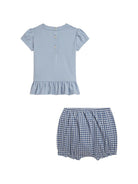 Completo t-shirt e shorts per neonato Polo Ralph Lauren Kids blu con stampa cagnolino sul davanti 310A12840 001 Ralph Lauren kids 