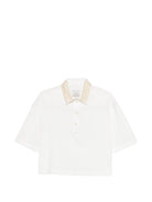 T-shirt per donna Alysi bianca con design crop 116409 P6055 LT ALYSI 