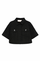 Camicia per bambina Elisabetta Franchi La Mia bambina nera con colletto a punta EFCA2840CA235 N100 ElISABETTA FRANCHI KIDS 