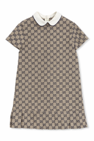 Abito per bambina Gucci Kids beige con stampa logo all-over 798380XWA2M 9118 GUCCI KIDS 
