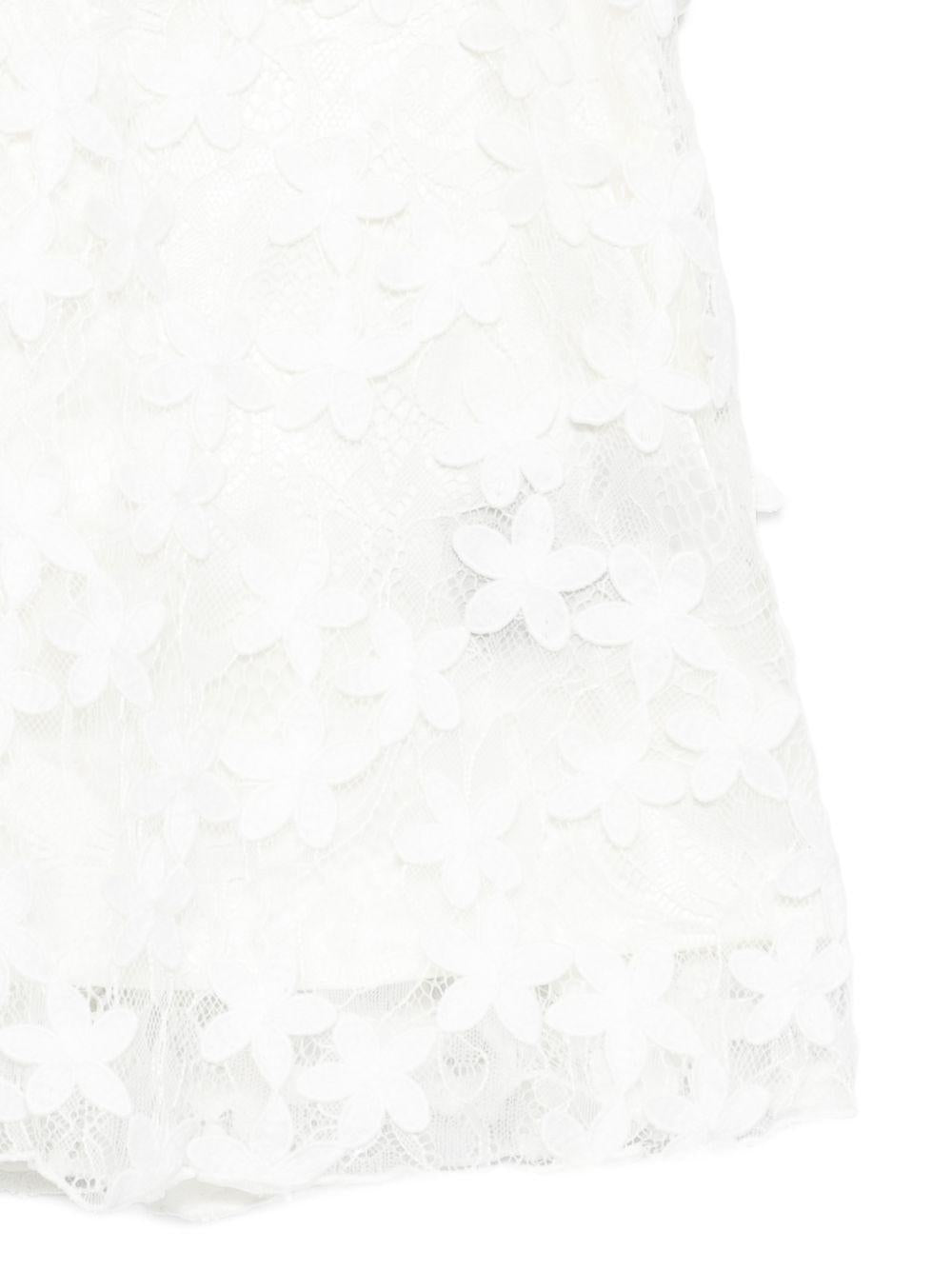 Abito in pizzo per bambina Balmain Kids bianco con ricamo a fiori BY1D51 U0263 100 BALMAIN KIDS 