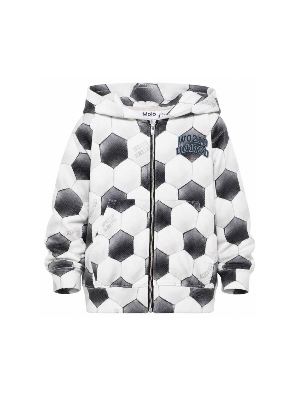 Felpa per bambino Molo kids bianca e nera con stampa grafica pallone 1W26J303 6253 MOLO KIDS 