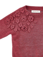 Maglione per bambina Monnalisa Kids rosa con ricamo fiori all'uncinetto sul davanti 17H602 8062 0098 MONNALISA KIDS 