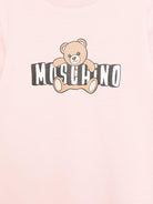 Tutina per neonata Moschino Kids rosa con stampa orsetto MUT04PLCA19 50209 MOSCHINO KIDS 