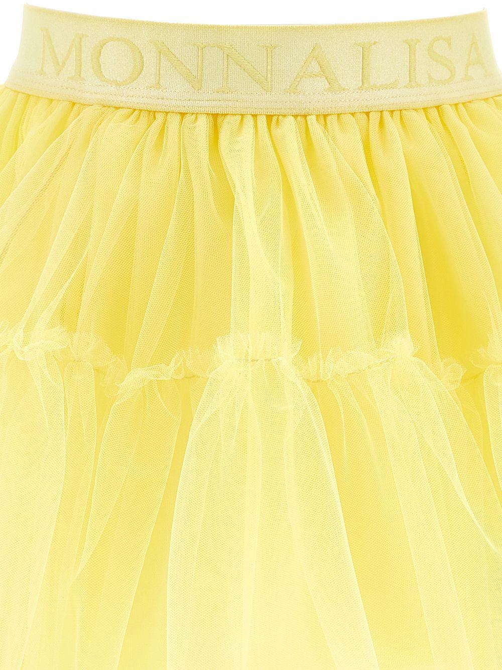 Gonna per bambina Monnalisa gialla con design a strati 17GGON T9945 0014 MONNALISA KIDS 