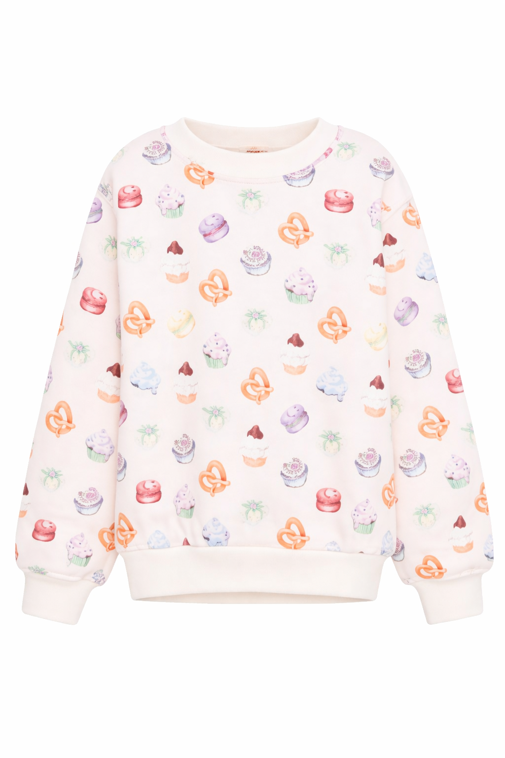 Felpa per bambina Molo beige con stampa grafica all-over 2S26J213 9542 MOLO 