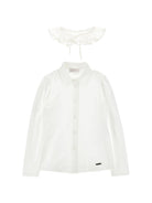 Camicia per bambina Monnalisa Kids bianca con colletto con ruches 17H300 8201 0001 MONNALISA KIDS 
