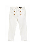Pantaloni per bambina Balmain Kids bianchi con bottoni dorati BY6A51 Z3702 100 BALMAIN KIDS 