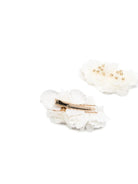 Fermaglio per bambina Bonpoint bianco con due dettagli floreali S06GHAW00023 002 BONPOINT KIDS 
