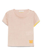 T-shirt per neonata Gensami kids marrone chiaro in maglia GIR01-B-SOFT GOLD BEIGE GENSAMI KIDS 