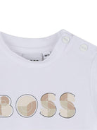 T-shirt per neonato Boss Kids bianca con maniche a 3/4 J52514 10P BOSS KIDS 