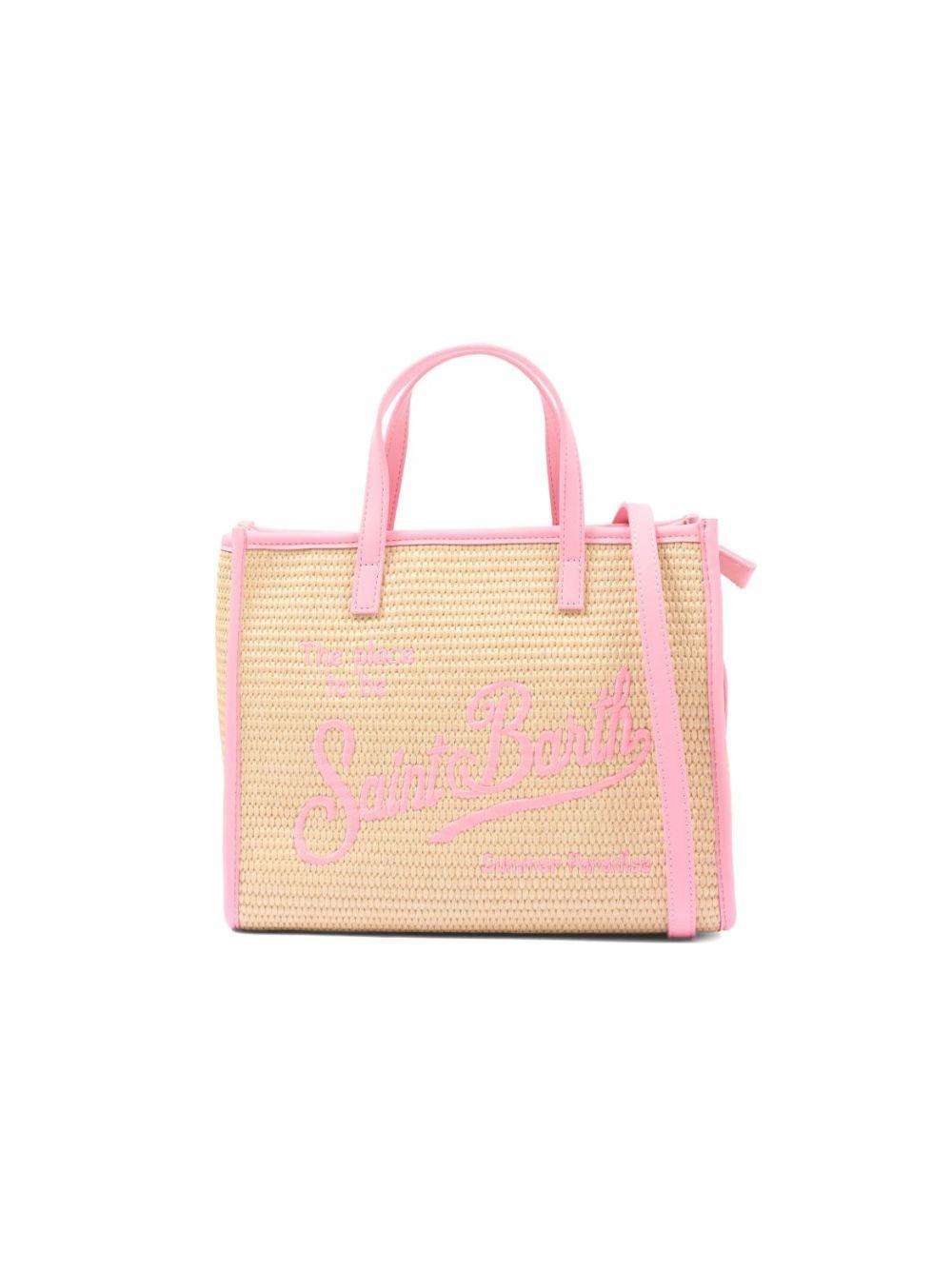 Borsa Vivian MC2 Saint Barth beige con logo ricamato sul davanti VVID001 00415L MC2 ST. BARTH KIDS 