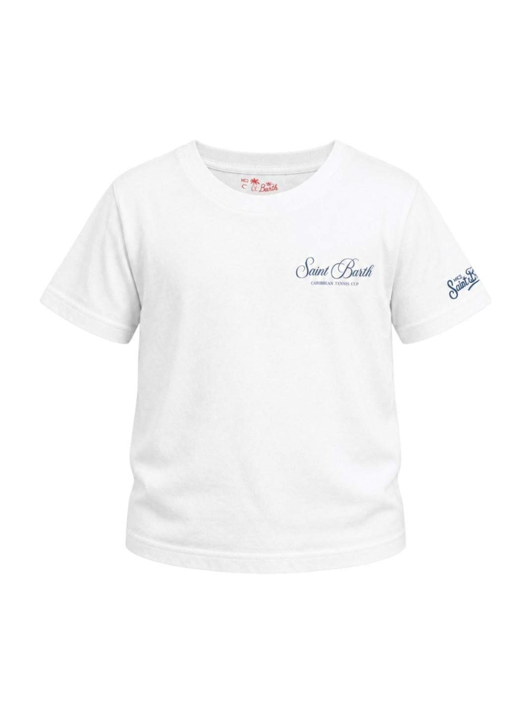 T-shirt per bambino MC2 Saint Barth Kids bianca con stampa logo PRL0001 00931L MC2 ST. BARTH KIDS 