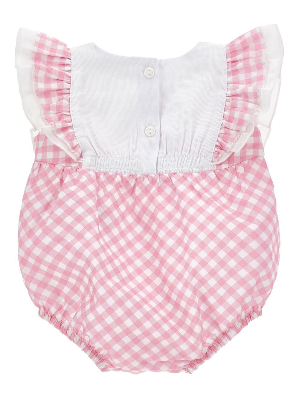 Tutina per neonata Monnalisa rosa a fiori con ruches 35G203 7011 9990 MONNALISA KIDS 