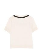 T-shirt per bambina Bonpoint beige con ricamo ciliegie S06GJUK00006 103 BONPOINT KIDS 