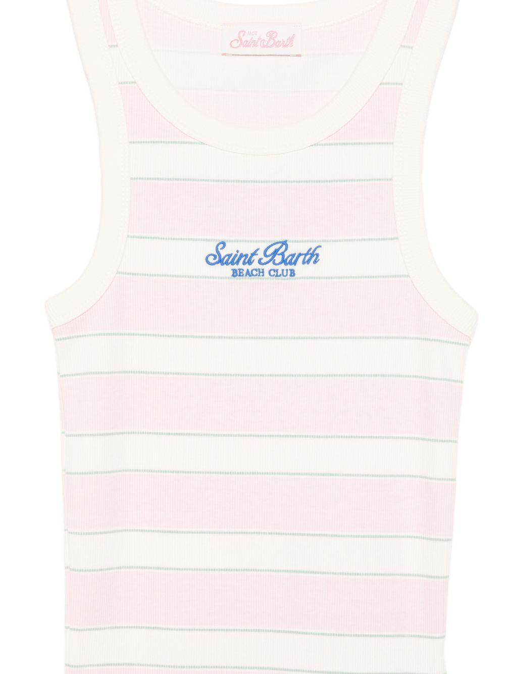 Canotta da donna MC2 Saint Barth rosa con motivo a righe orizzontali AAD001 01906L MC2 ST. BARTH 