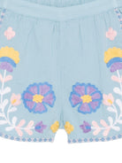 Shorts per bambina Louise Misha azzurri con ricamo floreale GRI-S26-S0066 BLUE LOUISE MISHA 