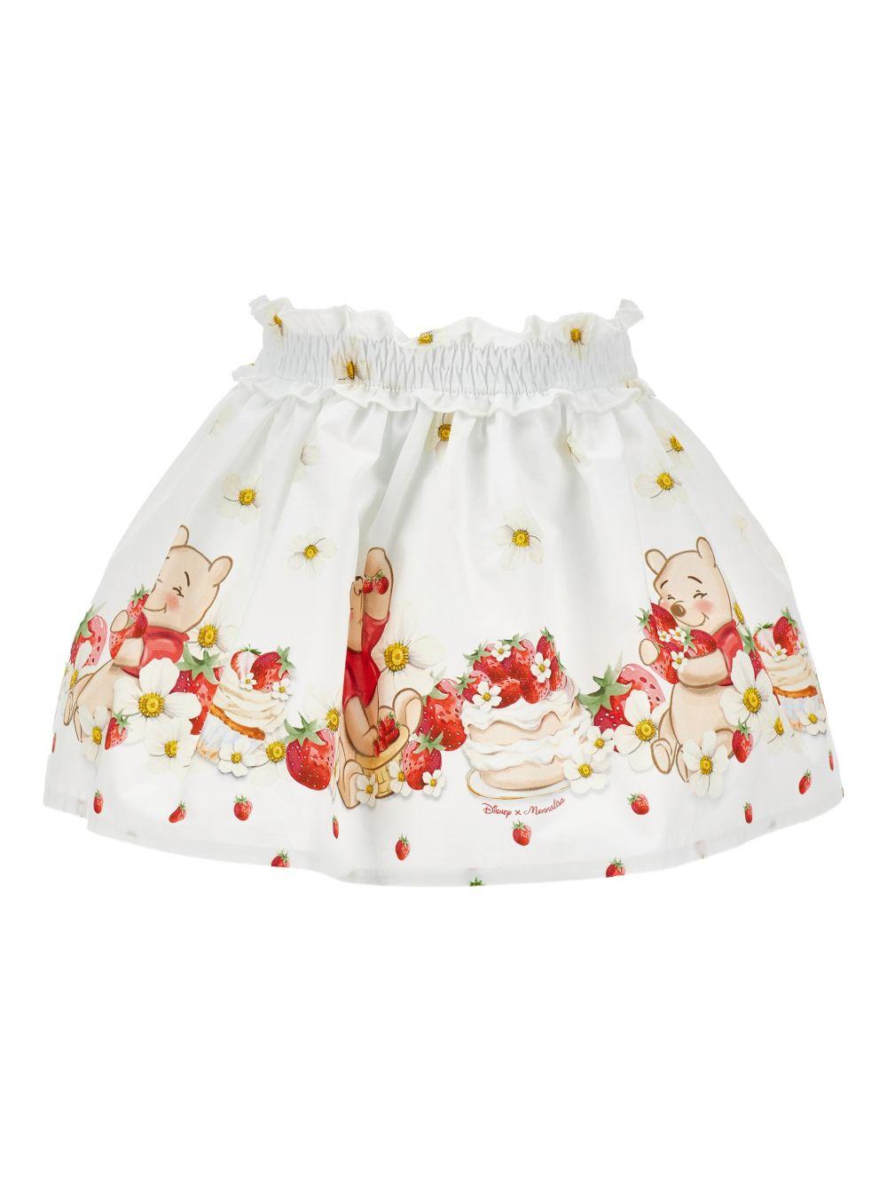 Gonna per neonata Monnalisa x Disney bianca con stampa Winnie the Pooh 31G705 7617NB 9944 MONNALISA 