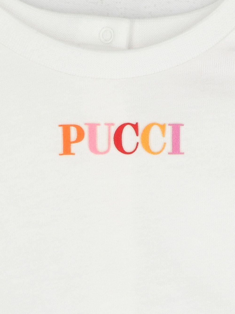 Abito per neonata Emilio Pucci Junior bianco con stampa iride PY1062 Z3672 100AR EMILIO PUCCI KIDS 