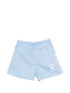 Shorts per bambina MSGM Kids azzurri con logo sul davanti S6MSJGSH022 050 MSGM KIDS 