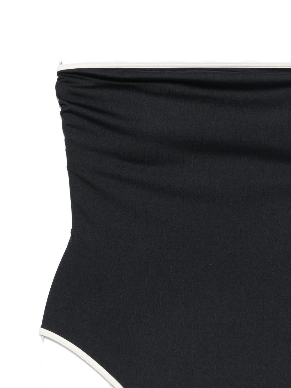 Costume da bagno Khyra MC2 Saint Barth nero con arricciature a stringa KHR0002 00174L MC2 ST. BARTH 