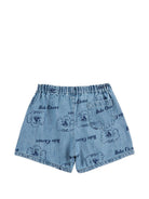 Shorts per neonato Bobo Choses denim con stampa grafica all-over B126AB057 461 BOBO CHOSES KIDS 