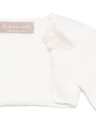 Cardigan per neonata La Stupenderia bianco in cotone con polsini a coste SJSS84 802 LA STUPENDERIA KIDS 