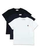 Set di 3 t-shirt per bambino Moncler Enfant multicolore con applicazione logo L19548C0003389AT9 3P1 MONCLER KIDS 