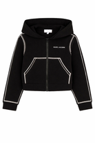 Felpa per bambina The Marc Jacobs Kids nera con dettagli disegnati bianchi W60747 09B THE MARC JACOBS KIDS 