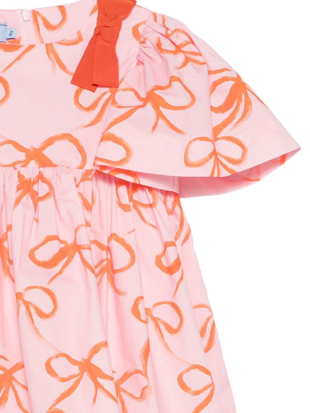 Abito per bambina Mi Mi Sol rosa con stampa fiocco MFAB763V1TS1116 PNK MIMISOL KIDS 