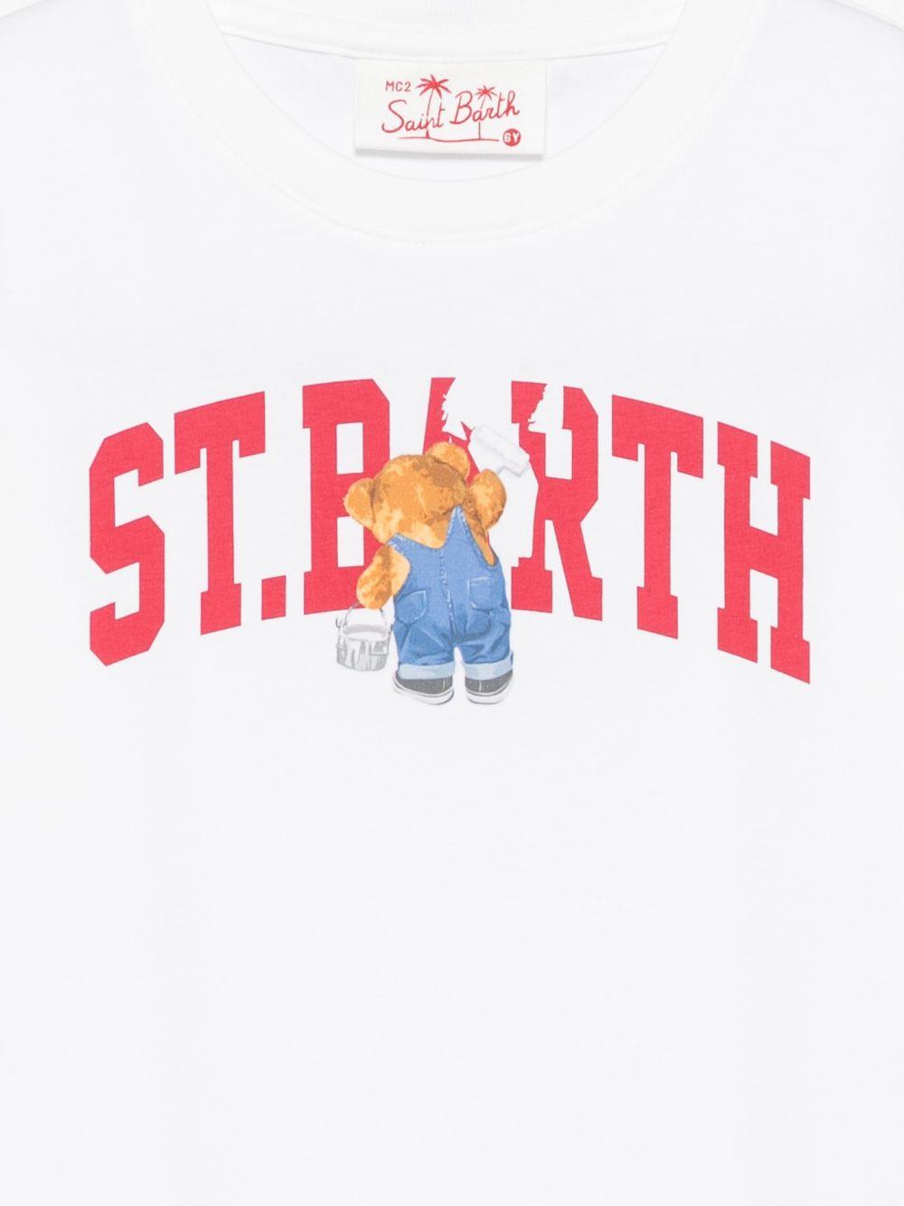 T-shirt per bambino MC2 Saint Barth Kids bianca con stampa grafica logo DNV0001 02355L MC2 ST. BARTH KIDS 
