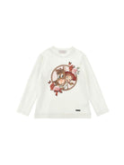 T-shirt per bambina Monnalisa Kids bianca con stampa grafica cowgirl 19H601 8004 0001 MONNALISA KIDS 