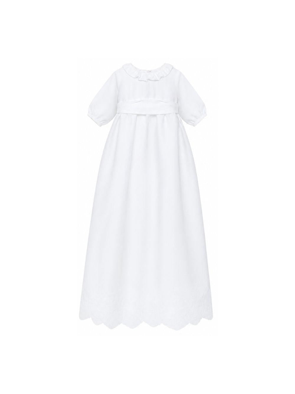 Abito battesimale per neonata Jesurum bianco con colletto a balze RAMAGE BIANCO JESURUM KIDS 