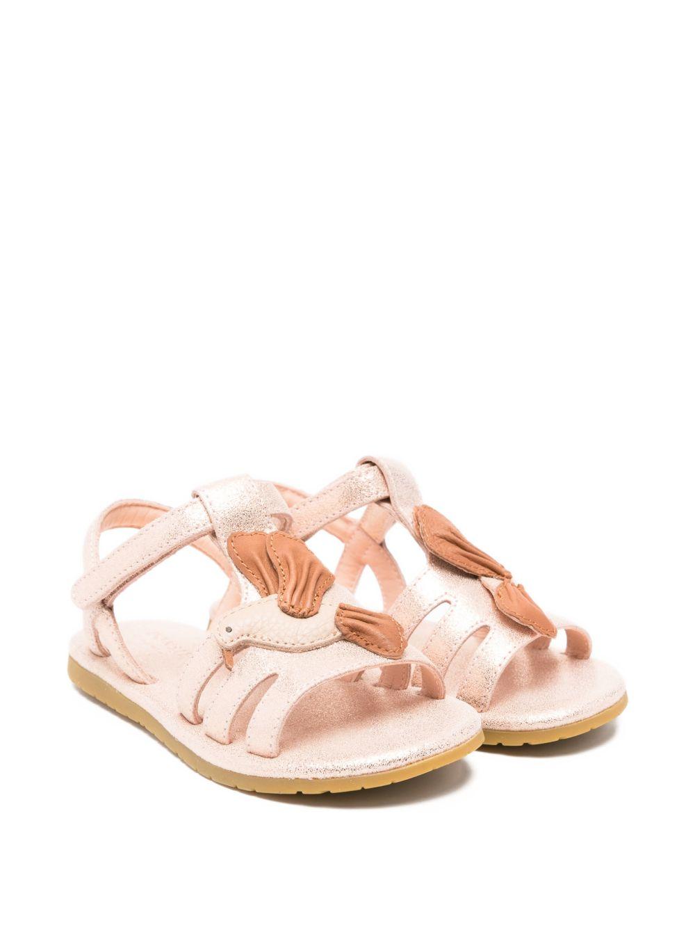 Sandali per bambina Donsje rosa con applicazione uccellino 2025203 TL024 DONSJE KIDS 