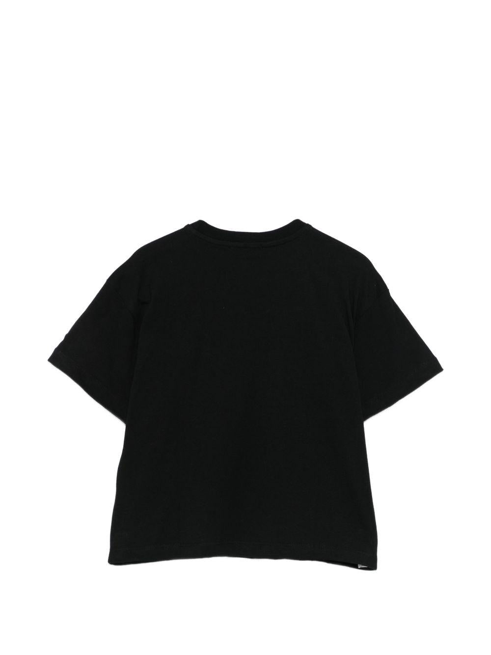 T-shirt per bambina MSGM Kids nera con applicazione logo S6MSJGTH087 110 MSGM KIDS 