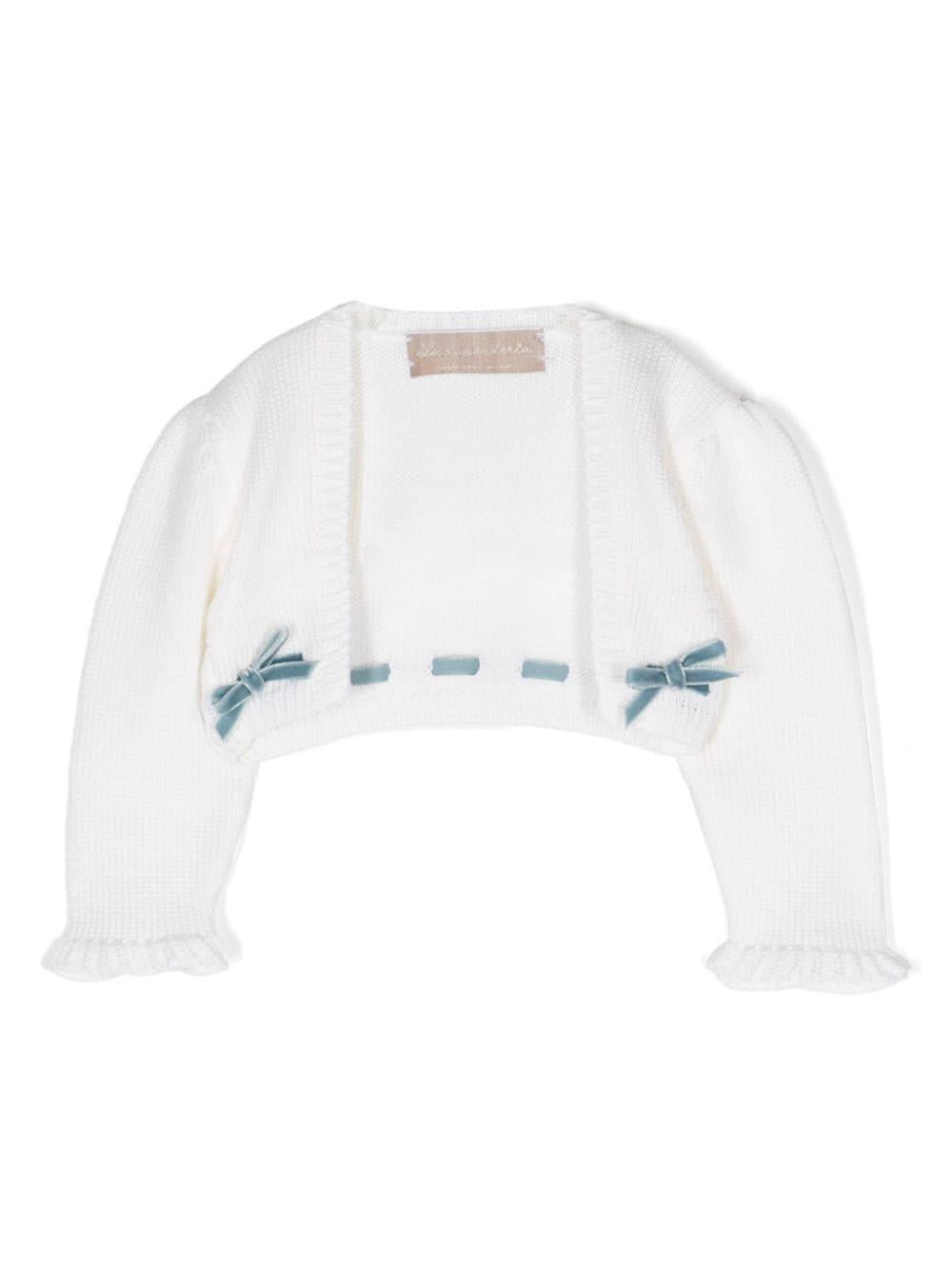 Cardigan crop per neonata La Stupenderia bianco con fiocco WCSP64 AZZ LA STUPENDERIA 