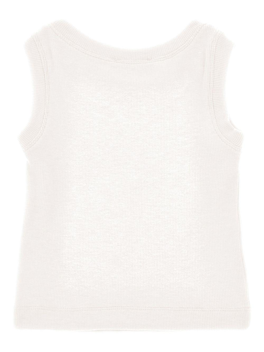 Canotta per bambina Monnalisa bianca con placca con logo 17G601 7212 0001 MONNALISA KIDS 