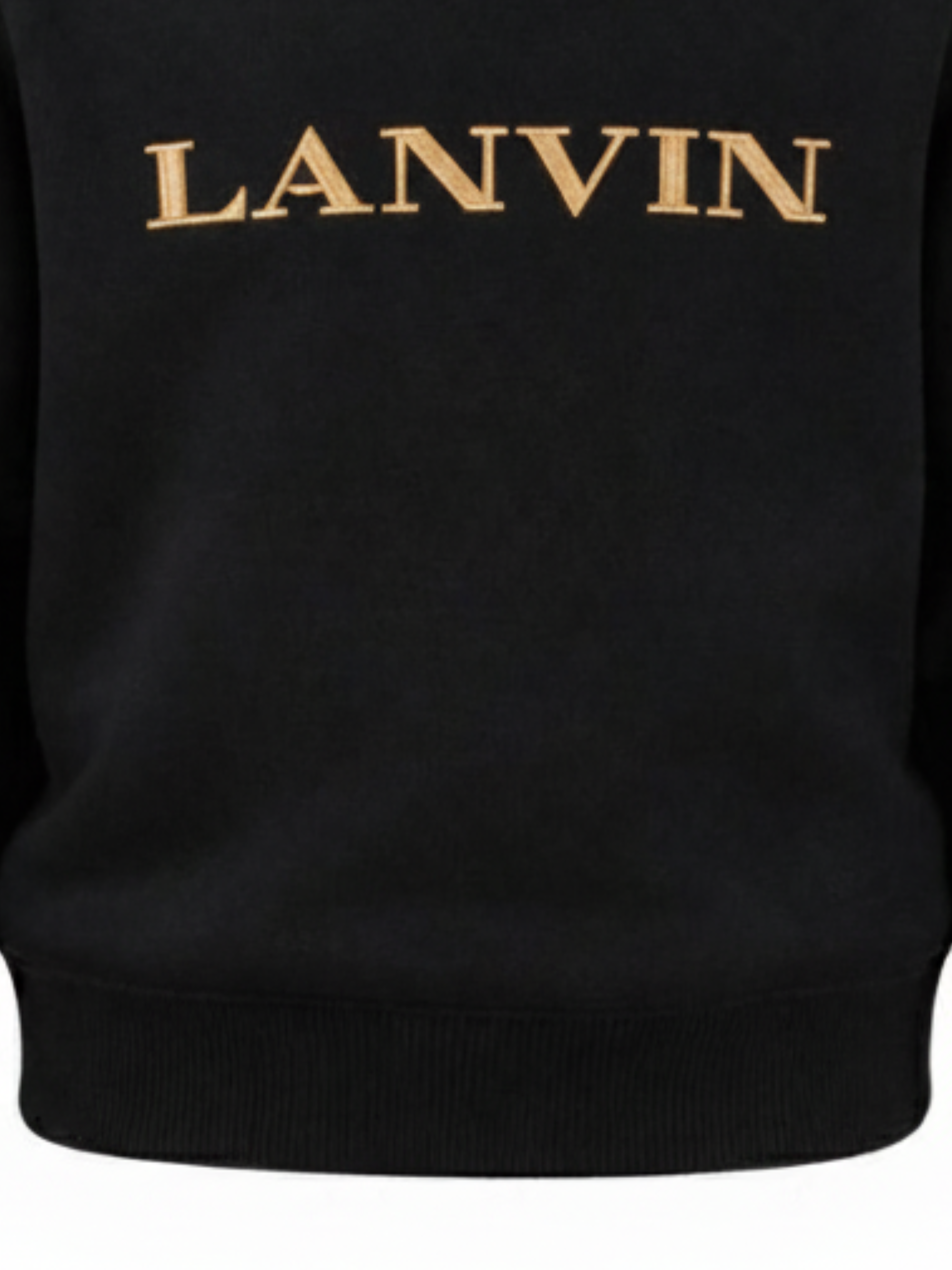Felpa per bambini Lanvin Enfant nero con ricamo logo sul davanti N30401 09B LANVIN KIDS 