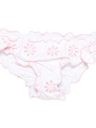 Bikini per bambina MC2 Saint Barth Kids bianco a fiori con ruches CRIS001 00055L MC2 ST. BARTH KIDS 
